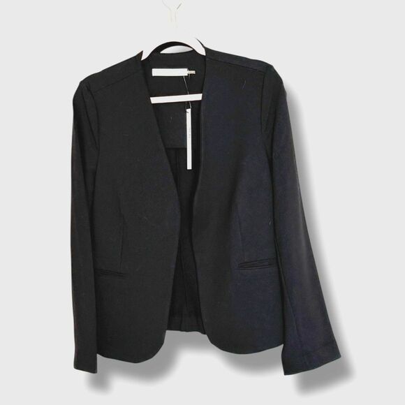 Susana Monaco Black Open Front Stretchy Dress Blazer Size Women’s Medium NWT - Picture 3 of 6
